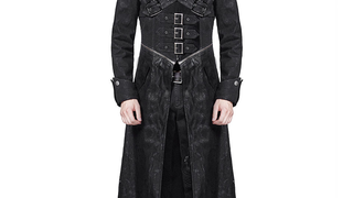 Punk Rave Abaddon Mens Coat Long Black Goth Steampunk Punk Trench<em></em>